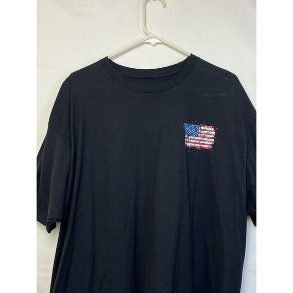Howitzer Men’s 2XL Black Short Sleeve American Flag Graphic T-Shirt - Picture 2 of 8
